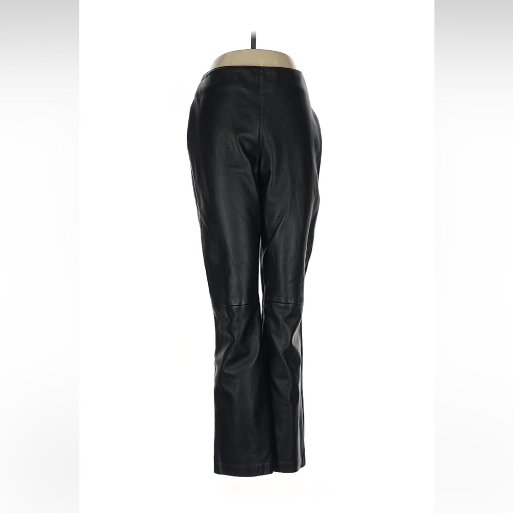 VTG 90s y2k 2000 Hugo Buscati Gen Leather Bootcut straight Pants petite 8 Black